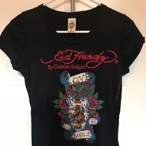 Ed Hardy Love is a Gamble Tshirt size S